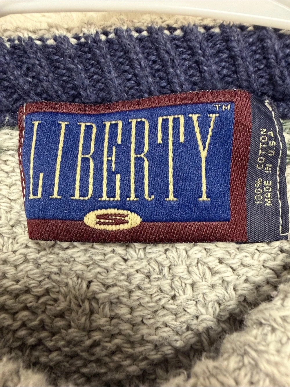 Liberty Vintage  Warm Heavy-weinght 100% Cotton Knit Crew Neck Sweater S- L